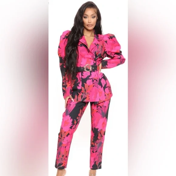Best For Last Floral Blazer Set - Pink/combo -Medium - Picture 4 of 4